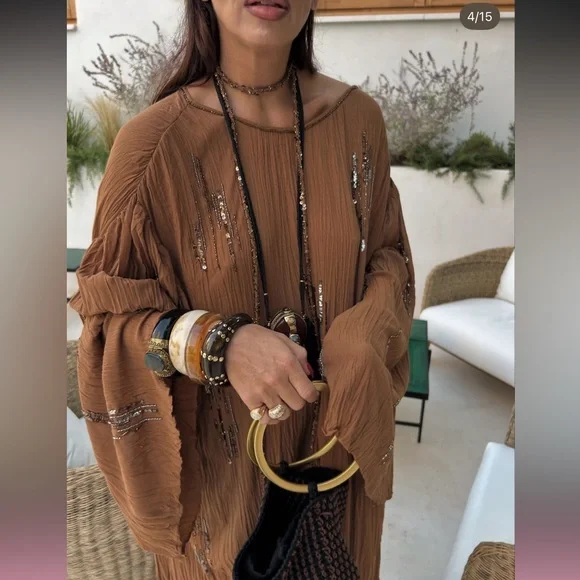 ZARA ZW COLLECTION BEADED DRESS - Picture 6 of 16